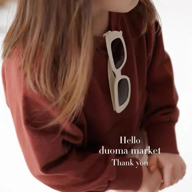 Children Cute Vintage Frosted Rectangle Sunglasses