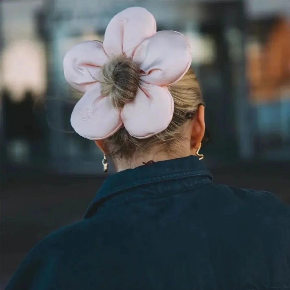 Sweet Big Bread Flower Scrunchies Large Hair Ties