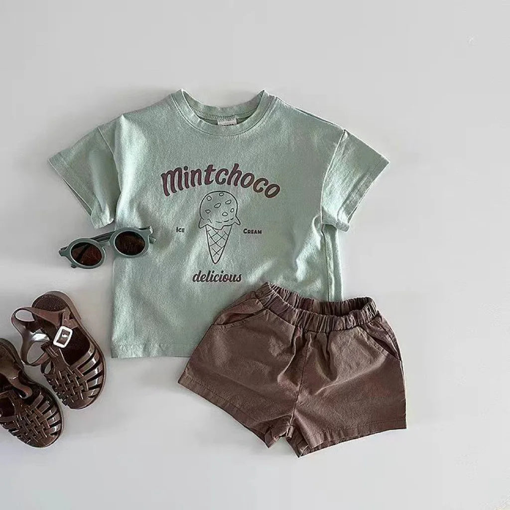 Ice Cream Print T Shirt Boy Infant Cotton Tee