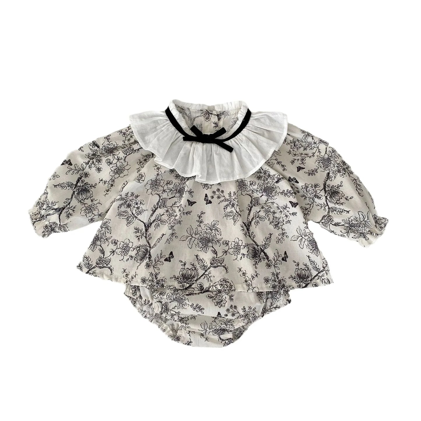 Long Sleeve Shirt+Short Princess Two-piece Suit