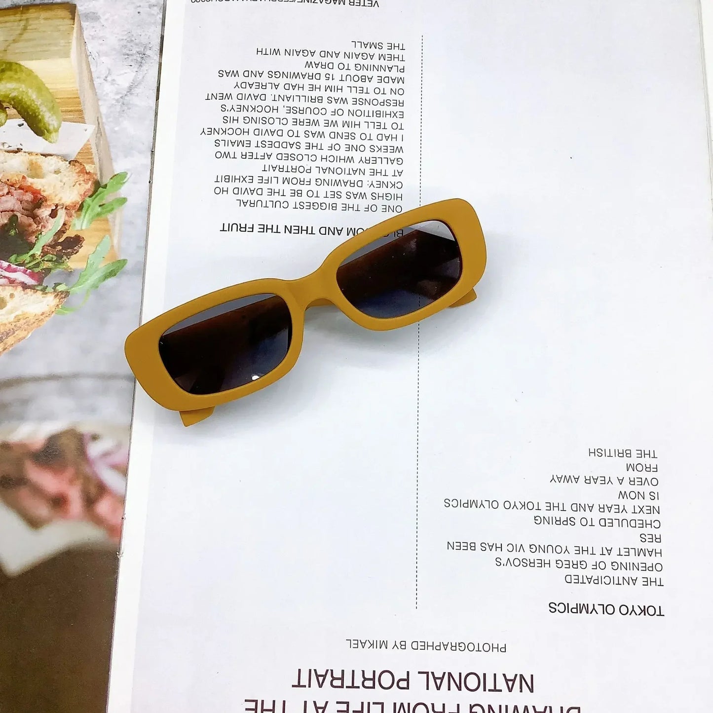 Children Cute Vintage Frosted Rectangle Sunglasses