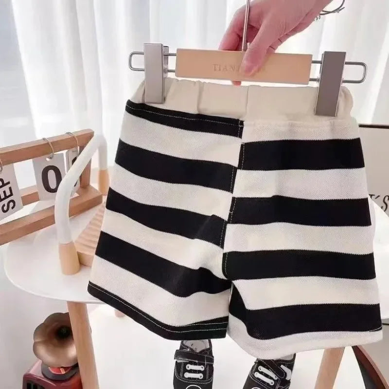 Short-sleeved T-shirt Shorts Set Babies Fashion Round Neck