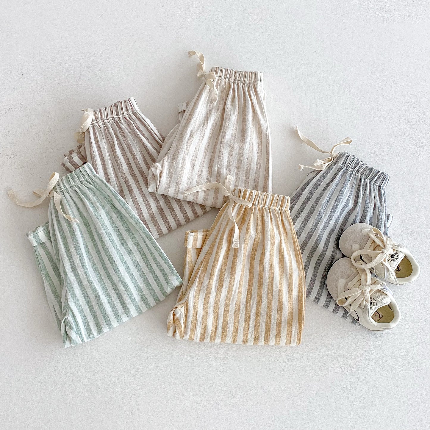 Vintage Linen Cotton Stripe Pants for Boys Casual