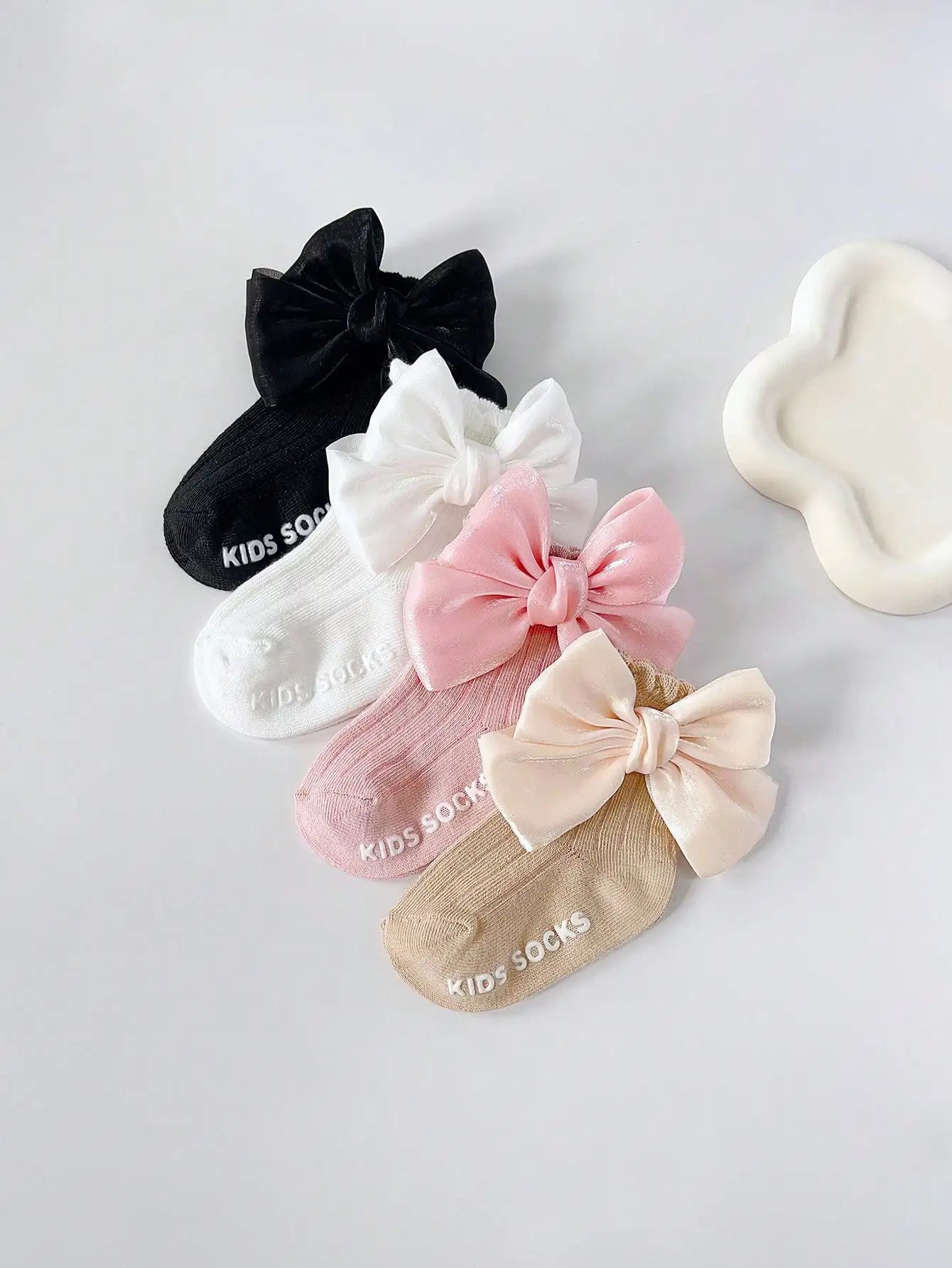 4 Pairs Baby Bow Socks Set