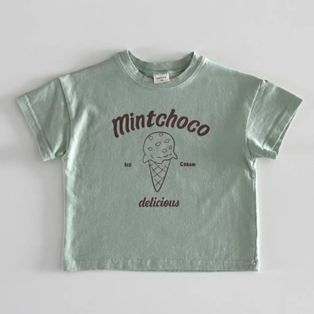 Ice Cream Print T Shirt Boy Infant Cotton Tee