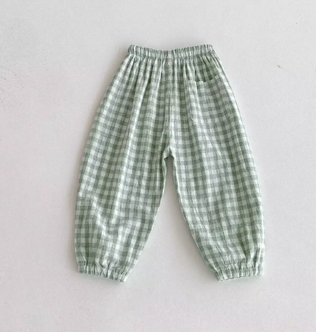 Vintage Linen Cotton Stripe Pants for Boys Casual