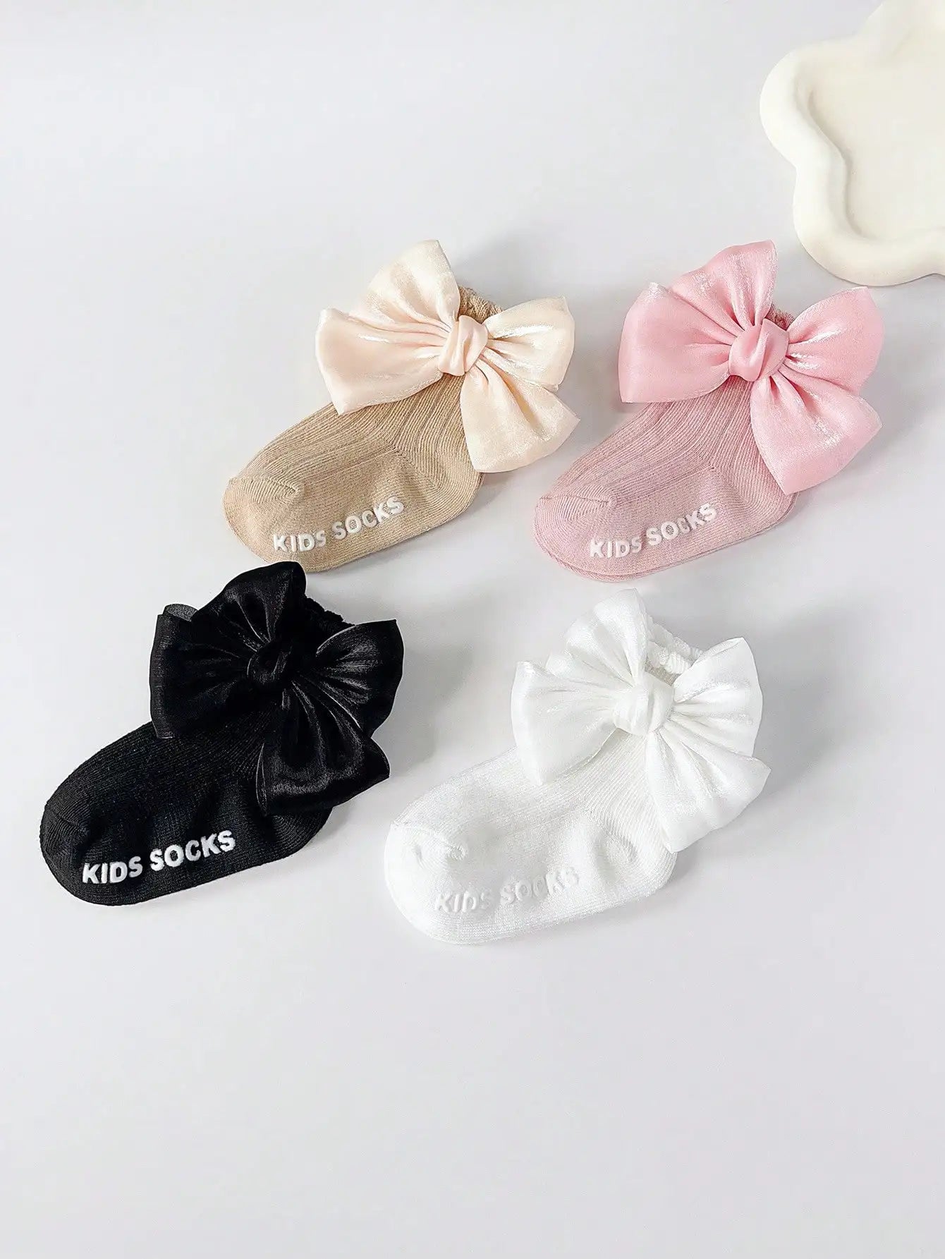 4 Pairs Baby Bow Socks Set