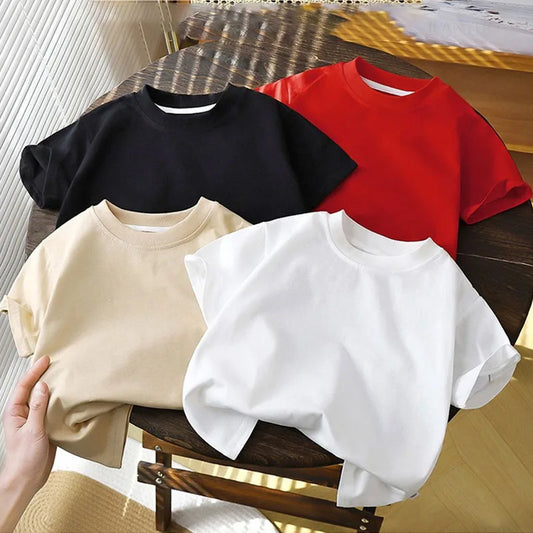 Summer Solid Cotton Casual Toddler Tops