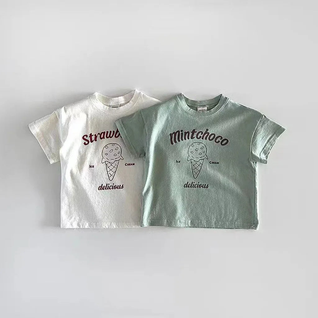 Ice Cream Print T Shirt Boy Infant Cotton Tee