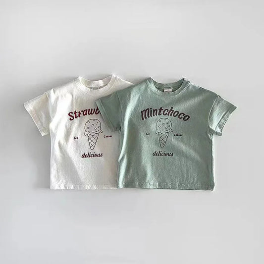Ice Cream Print T Shirt Boy Infant Cotton Tee