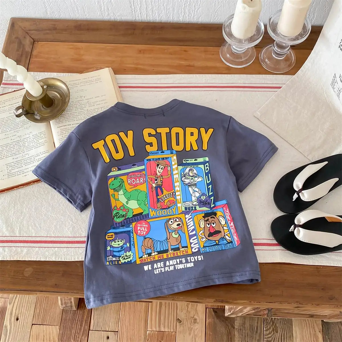 Boys T-shirt Printed Cartoon Fashion Loose Short Sleeve Top
