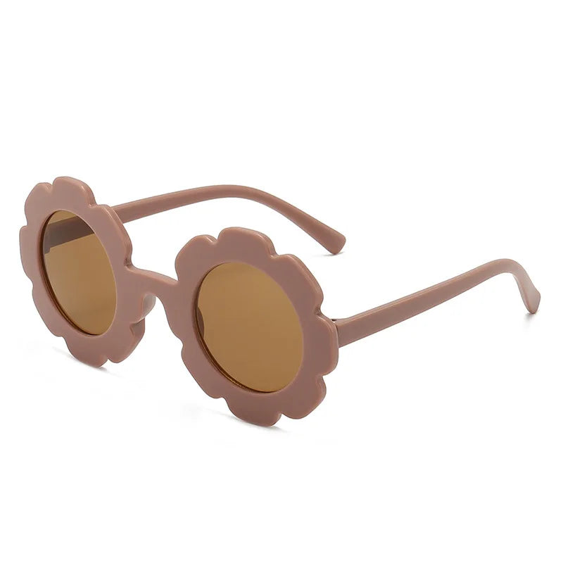 Sun Flower Round Cute Kids Sunglasses