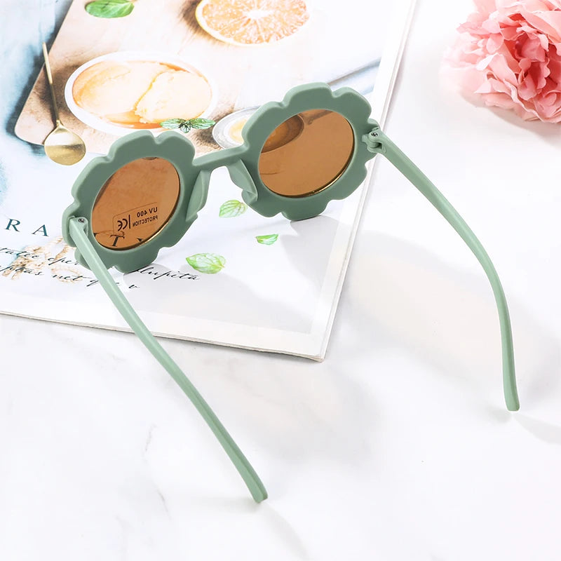 Sun Flower Round Cute Kids Sunglasses