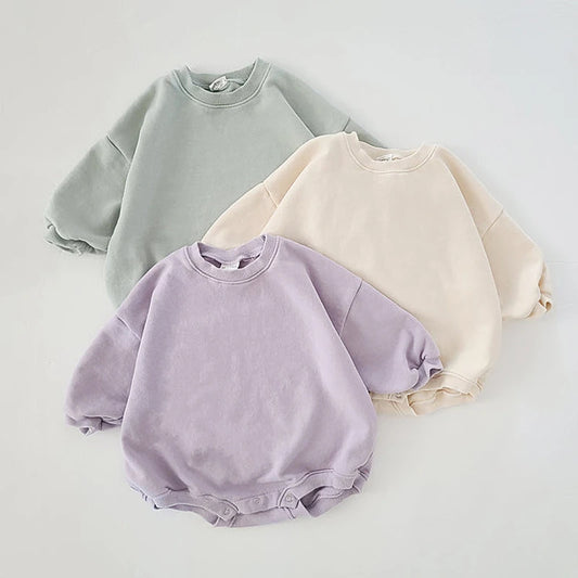 Toddler Long Sleeve Basic Cotton Oversize Rompers