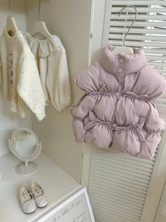 HoneyCherry Girls Solid  Fashionable Baby Warm Vests