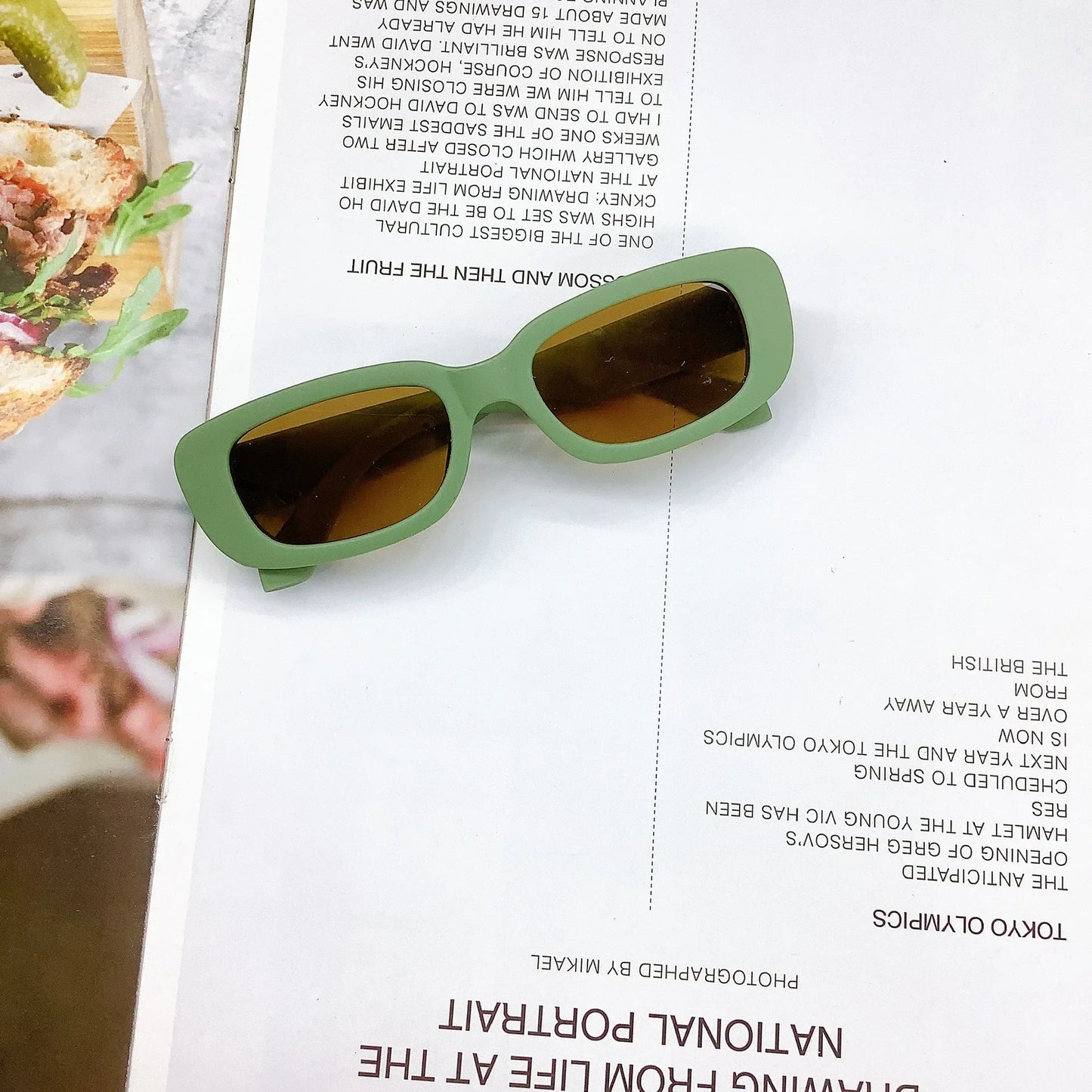 Children Cute Vintage Frosted Rectangle Sunglasses