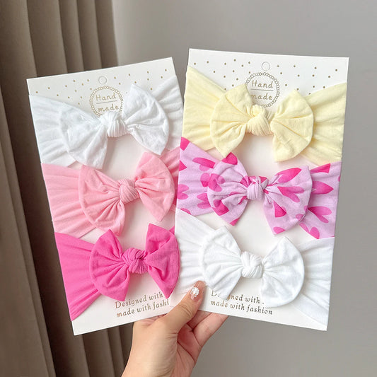 3Pcs/lot Big Bows Headband for Baby Girls