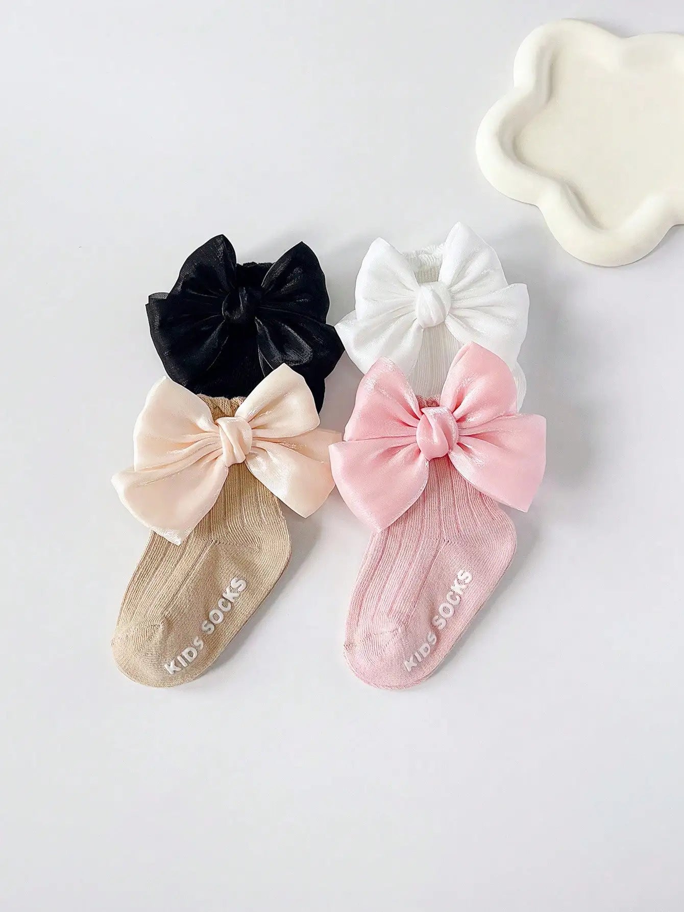 4 Pairs Baby Bow Socks Set