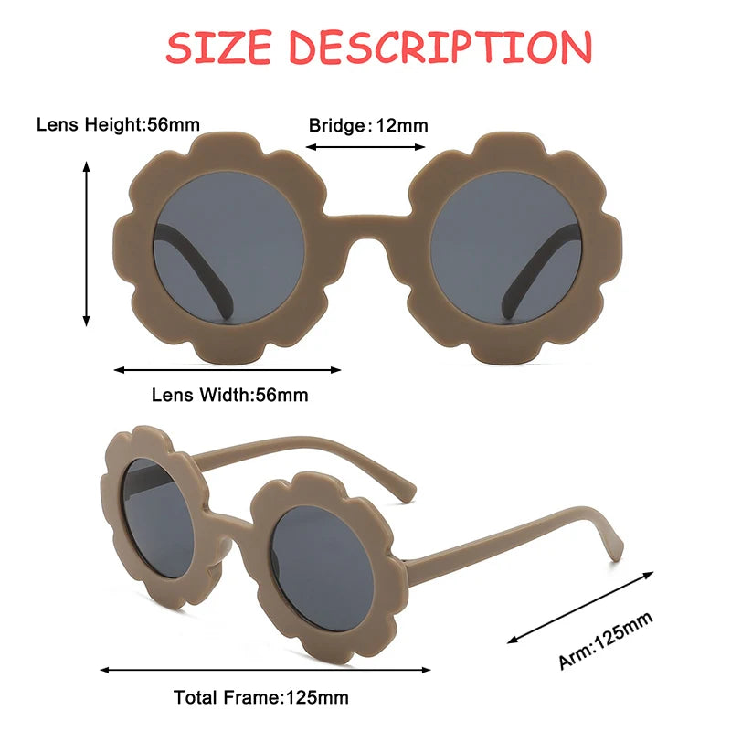 Sun Flower Round Cute Kids Sunglasses