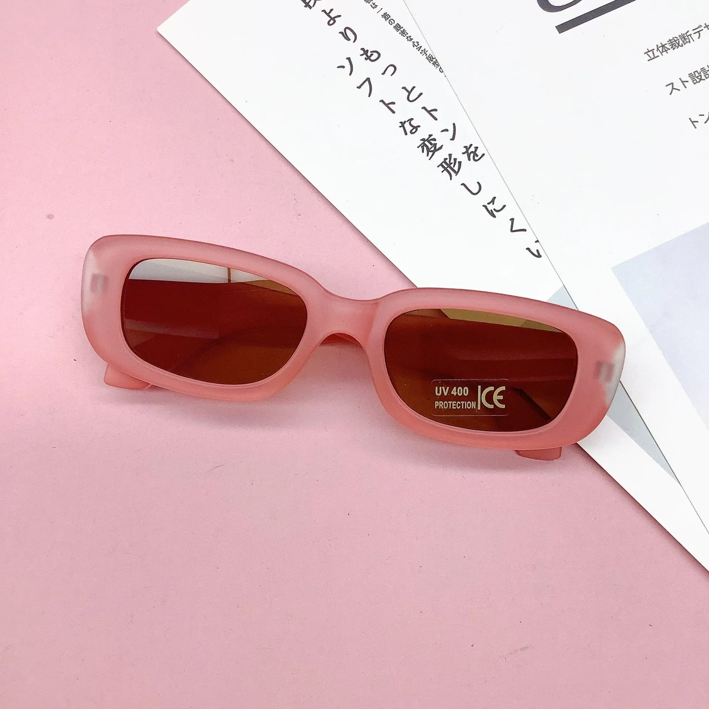 Children Cute Vintage Frosted Rectangle Sunglasses