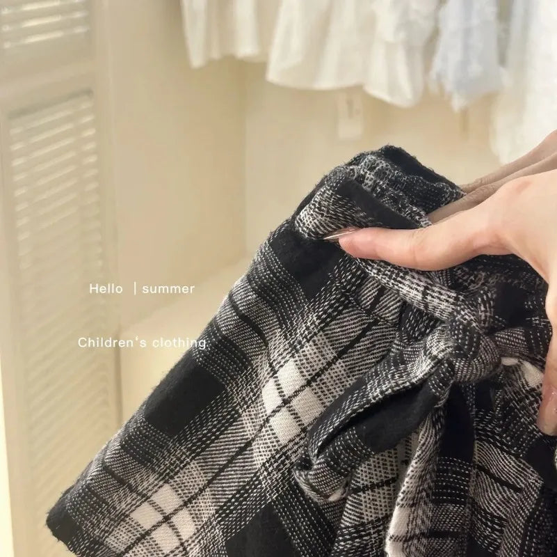 Kids Clothes Girls Summer Toddler Girl Grey Vest + Irregular Pleated Skirt 2-piece Sets Fashion Cute Baby Girl Outfit Set Y2k