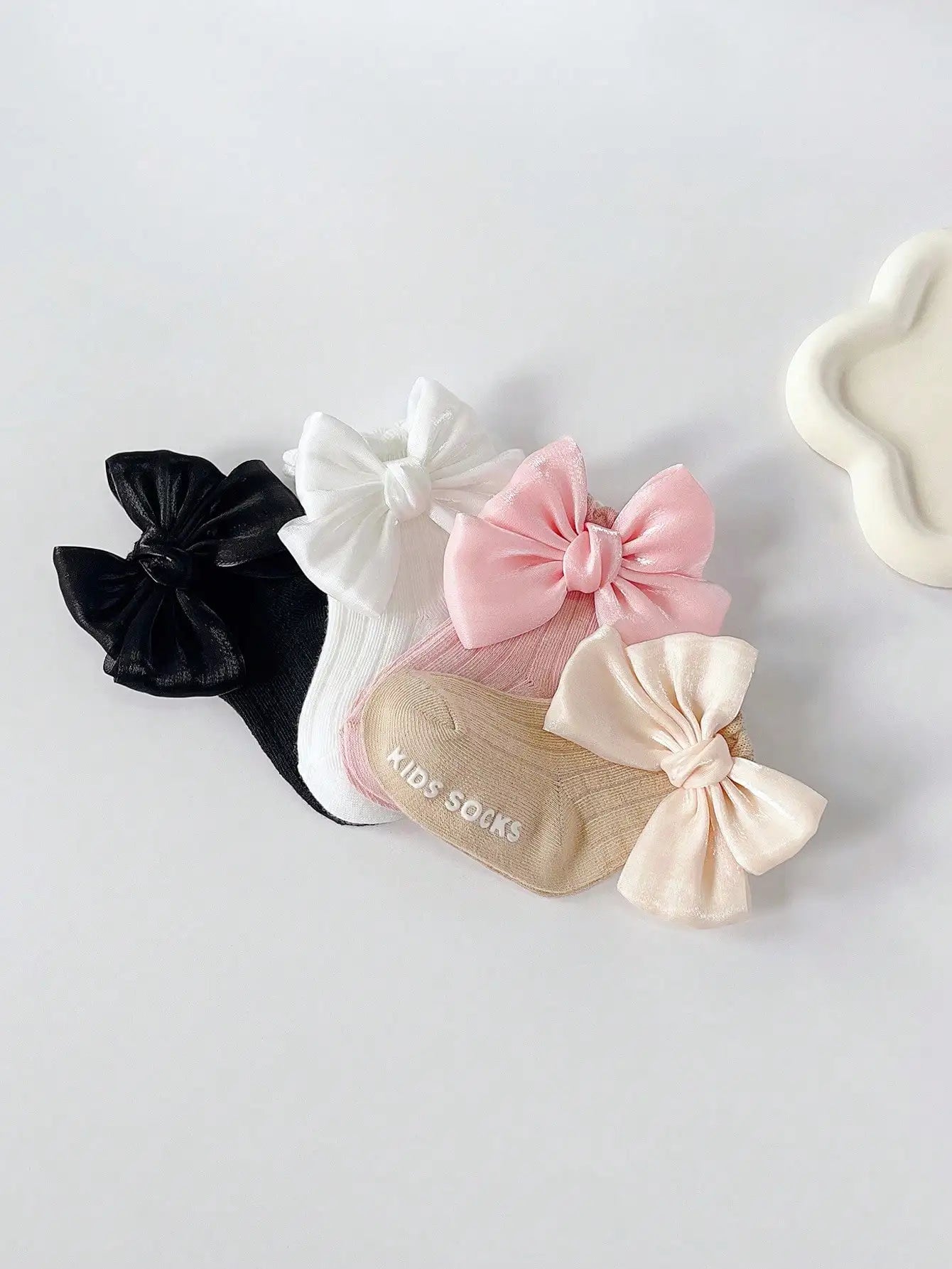 4 Pairs Baby Bow Socks Set