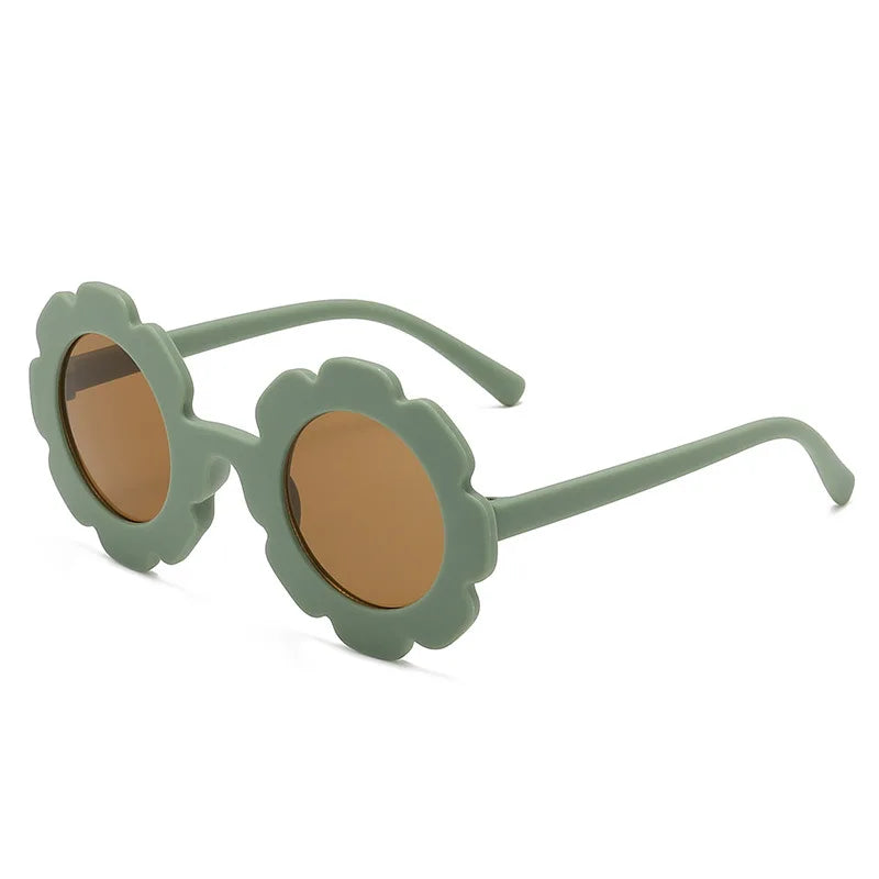 Sun Flower Round Cute Kids Sunglasses