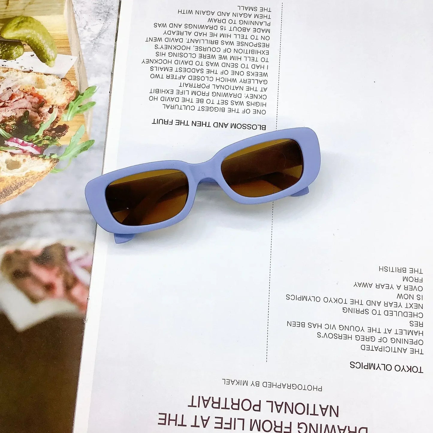 Children Cute Vintage Frosted Rectangle Sunglasses