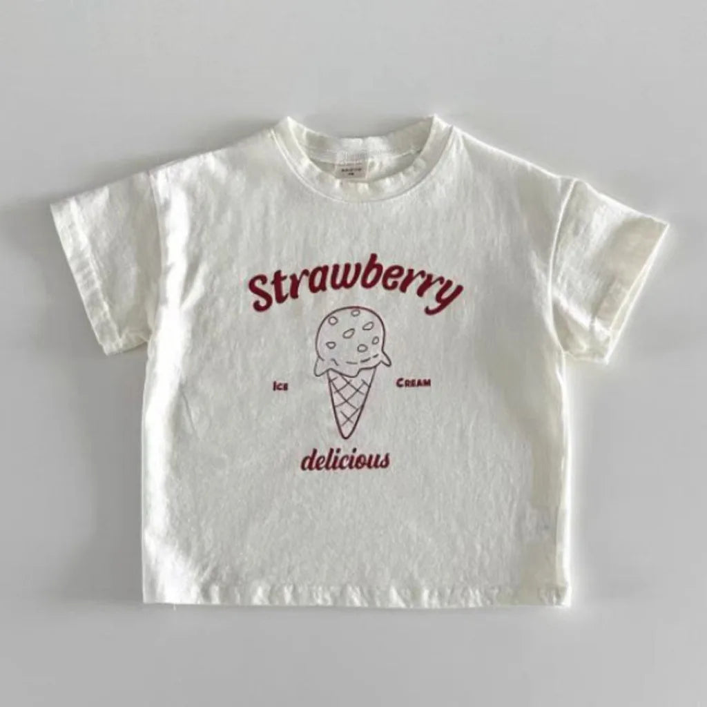 Ice Cream Print T Shirt Boy Infant Cotton Tee