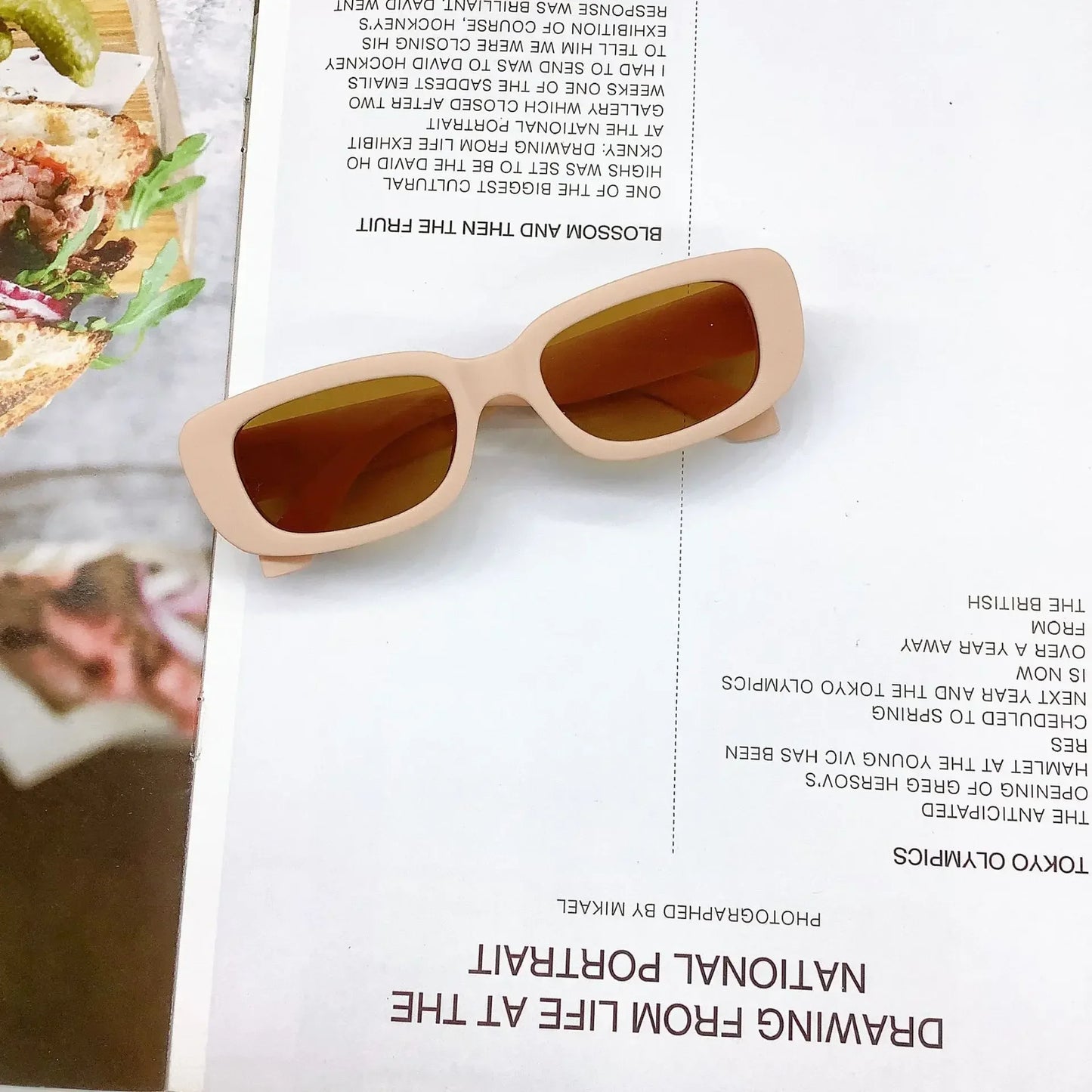 Children Cute Vintage Frosted Rectangle Sunglasses