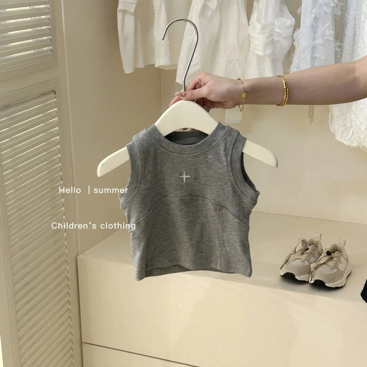 Kids Clothes Girls Summer Toddler Girl Grey Vest + Irregular Pleated Skirt 2-piece Sets Fashion Cute Baby Girl Outfit Set Y2k