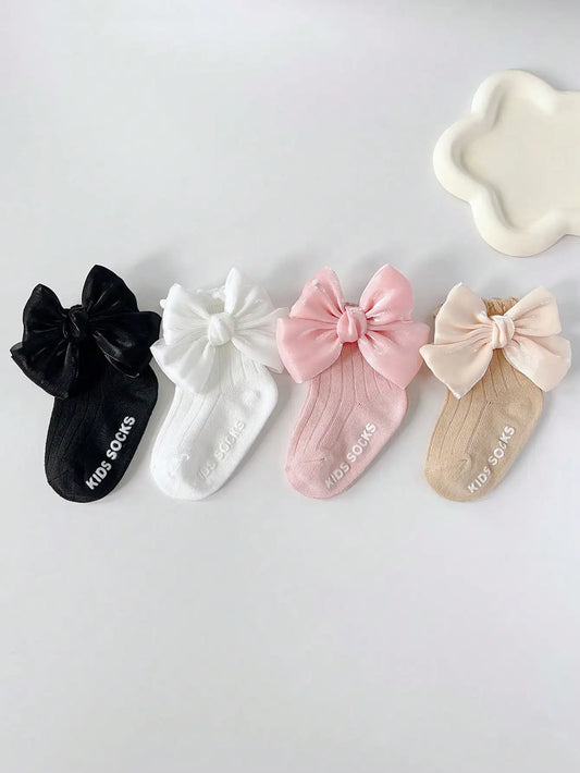 4 Pairs Baby Bow Socks Set