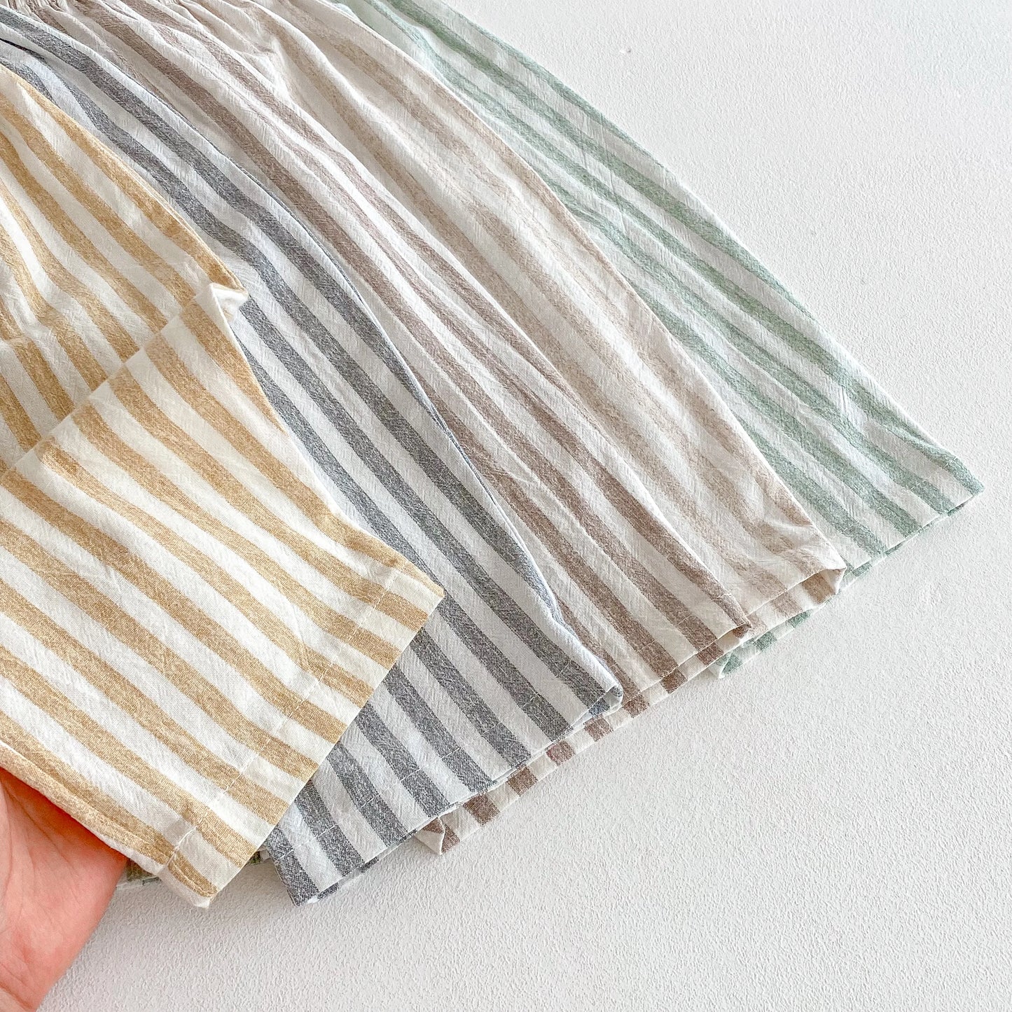 Vintage Linen Cotton Stripe Pants for Boys Casual