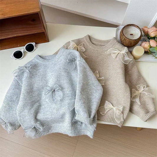 Sweet Princess Knitted Bow Sweater